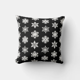 Ikat Snowflake - zwart-wit Kussen