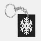 Ikat Snowflake - zwart-wit Sleutelhanger (Voorkant Links)