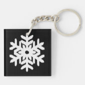 Ikat Snowflake - zwart-wit Sleutelhanger (Achterkant)