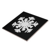 Ikat Snowflake - zwart-wit Tegeltje (Zijkant)