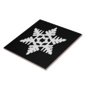 Ikat Snowflake - zwart-wit Tegeltje (Zijkant)