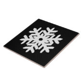 Ikat Snowflake - zwart-wit Tegeltje (Zijkant)