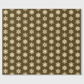 Ikat Snowflakes - Beige en Chocolade Brown Cadeaupapier (Vlak)