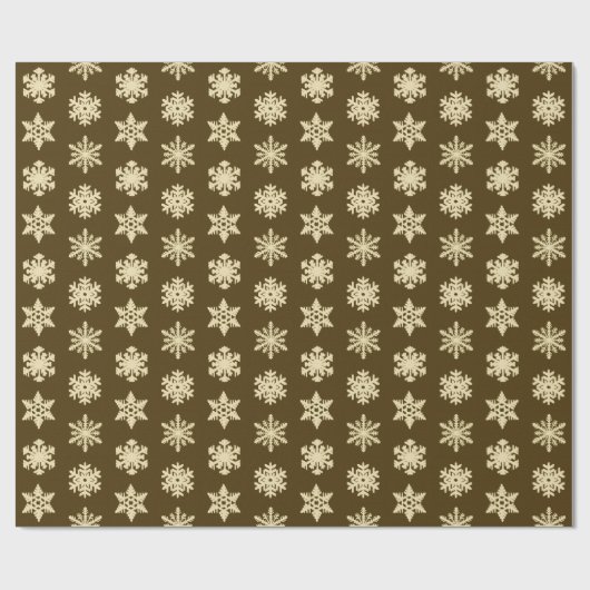 Ikat Snowflakes - Beige en Chocolade Brown Cadeaupapier (Vlak)