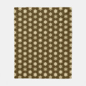 Ikat Snowflakes - Beige en Chocolade Brown Fleece Deken (Voorkant)