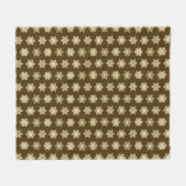 Ikat Snowflakes - Beige en Chocolade Brown Fleece Deken (Voorkant (Horizontaal))