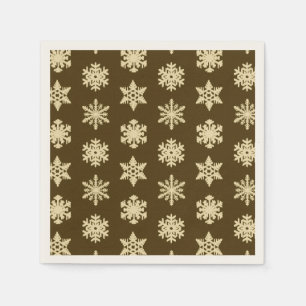 Ikat Snowflakes - Beige en Chocolade Brown Servet