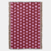 Ikat Snowflakes - Bourgogne en roze Deken (Voorkant Verticaal)