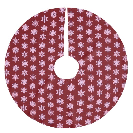 Ikat Snowflakes - Bourgogne en roze Kerstboom Rok (Voorkant)