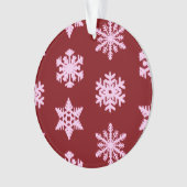 Ikat Snowflakes - Bourgogne en roze Ornament (voorkant)