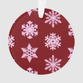 Ikat Snowflakes - Bourgogne en roze Ornament (voorkant)