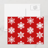 Ikat Snowflakes - Donkerrood en wit Briefkaart (Voorkant / Achterkant)