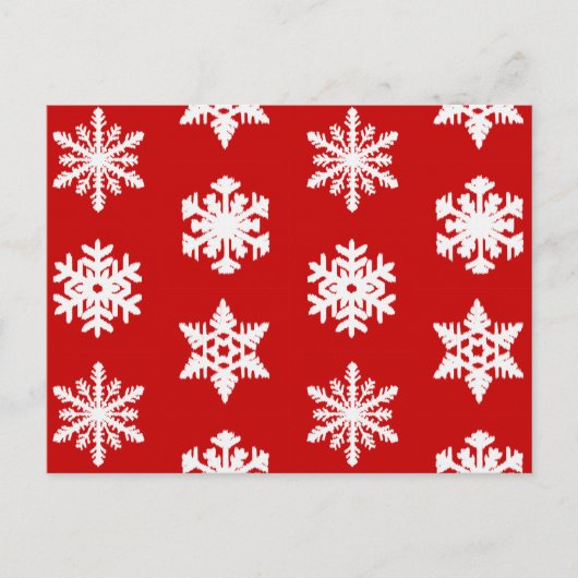 Ikat Snowflakes - Donkerrood en wit Briefkaart (Voorkant)