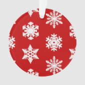 Ikat Snowflakes - Donkerrood en wit Ornament (voorkant)