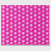 Ikat Snowflakes - Fuchsia en ijsroze Cadeaupapier (Vlak)
