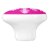 Ikat Snowflakes - Fuchsia en ijsroze Keramische Knop (Zijkant)