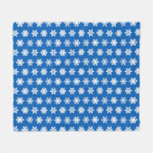 Ikat Snowflakes - Kobaltblauw en wit Fleece Deken (Voorkant (Horizontaal))