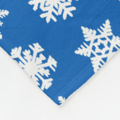 Ikat Snowflakes - Kobaltblauw en wit Fleece Deken (Hoek)
