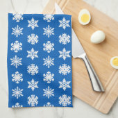 Ikat Snowflakes - Kobaltblauw en wit Theedoek (Quarter Fold)