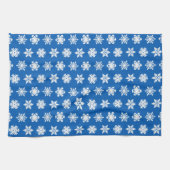 Ikat Snowflakes - Kobaltblauw en wit Theedoek (Horizontaal)