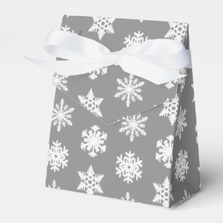 Ikat Snowflakes - Koolsteengrijs en wit Bedankdoosjes