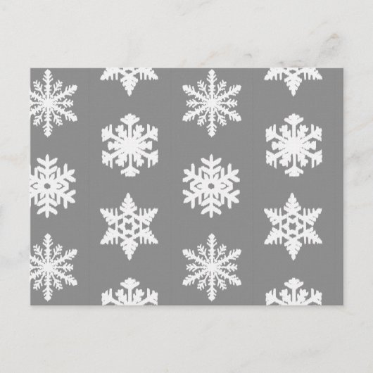 Ikat Snowflakes - Koolsteengrijs en wit Briefkaart (Voorkant)