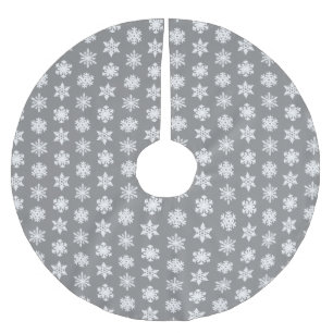 Ikat Snowflakes - Koolsteengrijs en wit Kerstboom Rok