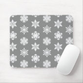 Ikat Snowflakes - Koolsteengrijs en wit Muismat (Met muis)