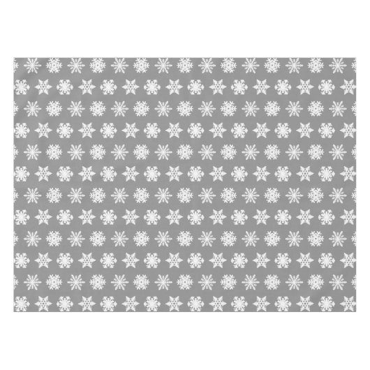 Ikat Snowflakes - Koolsteengrijs en wit Tafelkleed (Voorkant (Horizontaal))