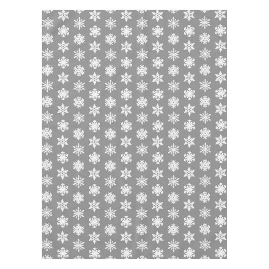 Ikat Snowflakes - Koolsteengrijs en wit Tafelkleed (Voorkant)