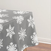 Ikat Snowflakes - Koolsteengrijs en wit Tafelkleed (Voorbeeld)
