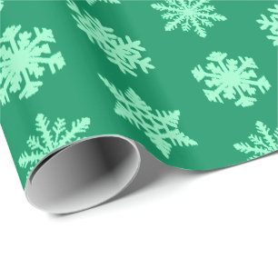 Ikat Snowflakes - Pine- en muntgroen Cadeaupapier