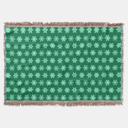 Ikat Snowflakes - Pine- en muntgroen Deken (Voorkant)