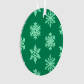 Ikat Snowflakes - Pine- en muntgroen Ornament (voorkant)