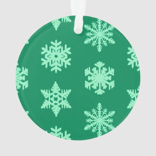 Ikat Snowflakes - Pine- en muntgroen Ornament (achterkant)