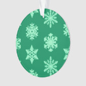 Ikat Snowflakes - Pine- en muntgroen Ornament (voorkant)