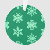 Ikat Snowflakes - Pine- en muntgroen Ornament (voorkant)