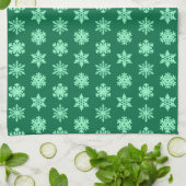 Ikat Snowflakes - Pine- en muntgroen Theedoek (Gevouwen)