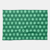 Ikat Snowflakes - Pine- en muntgroen Theedoek (Horizontaal)