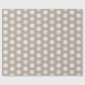 Ikat Snowflakes - Taupe tan en wit Cadeaupapier (Vlak)