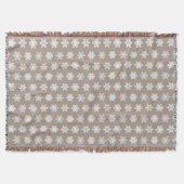 Ikat Snowflakes - Taupe tan en wit Deken (Voorkant)