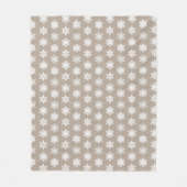 Ikat Snowflakes - Taupe tan en wit Fleece Deken (Voorkant)