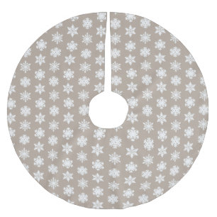 Ikat Snowflakes - Taupe tan en wit Kerstboom Rok