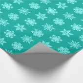 Ikat Snowflakes - Turquoise en aqua Cadeaupapier (Hoek)