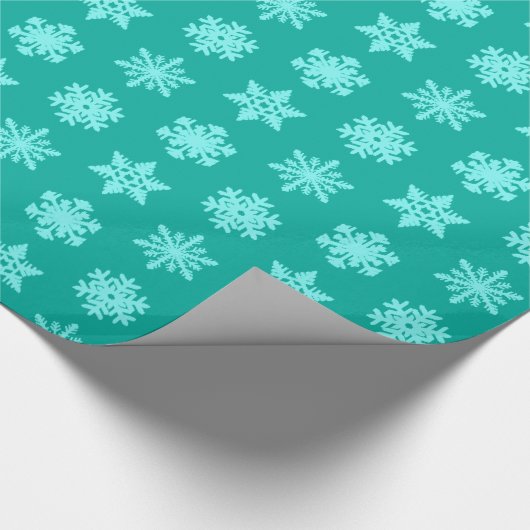 Ikat Snowflakes - Turquoise en aqua Cadeaupapier (Hoek)