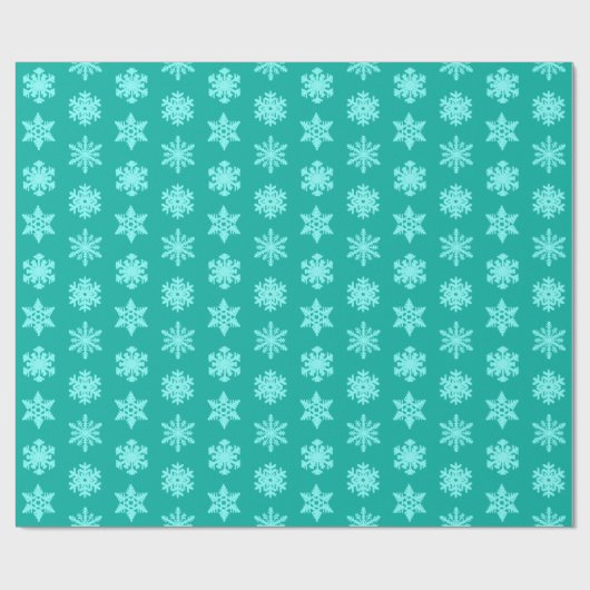 Ikat Snowflakes - Turquoise en aqua Cadeaupapier (Vlak)
