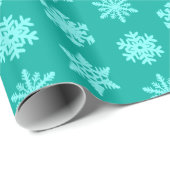 Ikat Snowflakes - Turquoise en aqua Cadeaupapier (Rol Hoek)