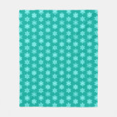 Ikat Snowflakes - Turquoise en aqua Fleece Deken (Voorkant)