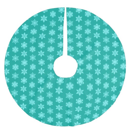 Ikat Snowflakes - Turquoise en aqua Kerstboom Rok (Voorkant)