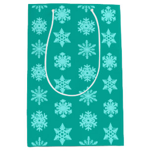 Ikat Snowflakes - Turquoise en aqua Medium Cadeauzakje